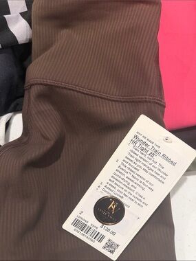 Lululemon Wunder Train espresso ribbed leggings